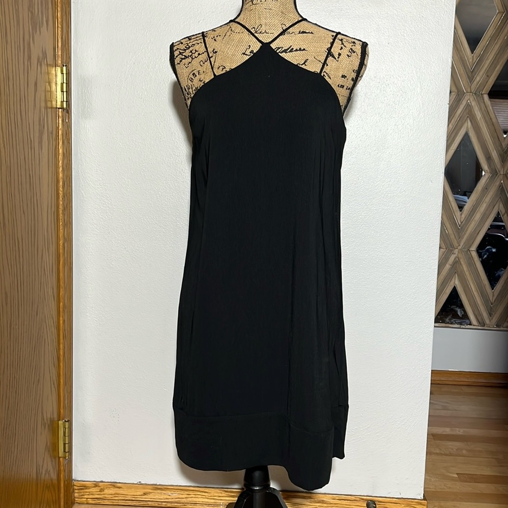 Naked Zebra black sheath dress